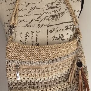 The Sak Hand Croched Crossbody Bag With 2-way Strap, Faux Leather Tassel Pull